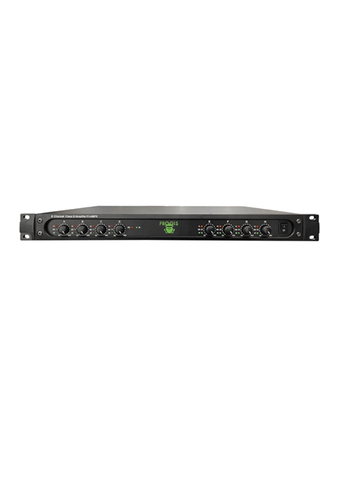 8 channel bridgeable class D power amplifier, 8 x 250 W @ 4Ω