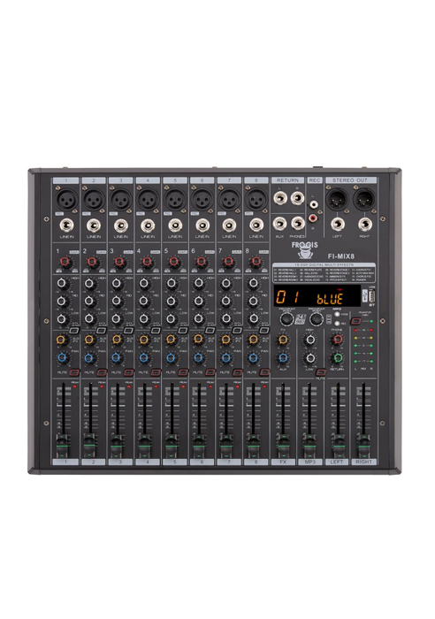 8 channels mixer with digital effects and USB connection