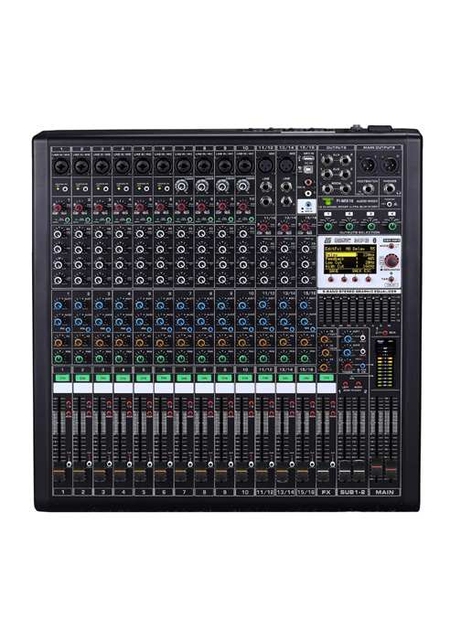 Ultra-low noise design 16 channels analog mixer with digital effects and USB connection
